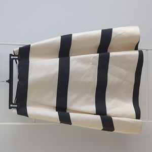 Kate Spade Madison Ave Collection Lysa Black Cream Stripe Pleated A-Line Skirt